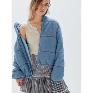UO Urban Outfitters Jordan Denim Puffer Jacket